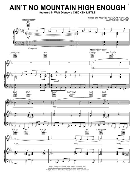 Ain't No Mountain High Enough sheet music by Diana Ross (Piano, Vocal ...