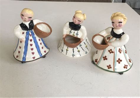 RARE Betty Lou Nichols Rare 1940's Signed Ceramic Figurines Gretel, Heidi & Inga | Ceramic ...