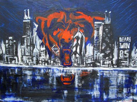 Chicago Bears Skyline Painting by John Sabey Jr