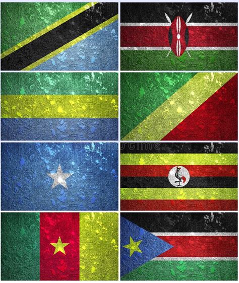 Central Africa Flags Part 1 Stock Illustration - Illustration of south ...