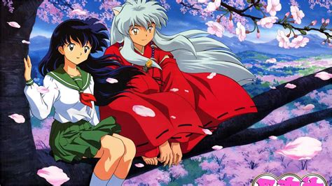 Download Kagome and Inuyasha together amidst breathtaking mountain scenery. Wallpaper ...