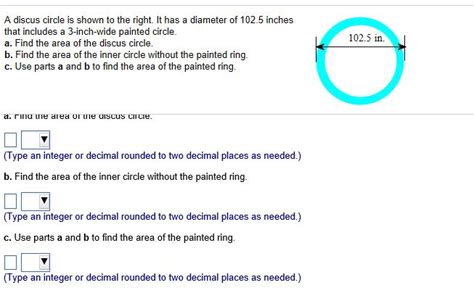 Solved A discus circle is shown to the right. It has a | Chegg.com