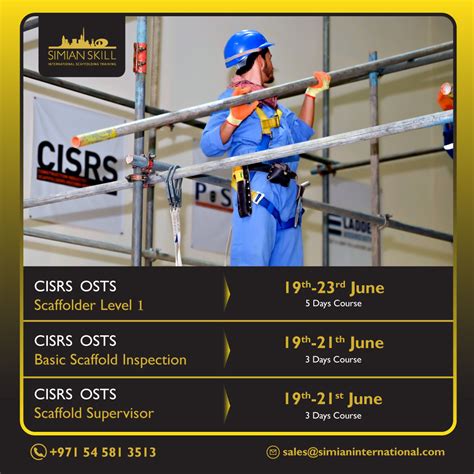 CISRS Level 1 | Basic Scaffold Inspection | Scaffold Supervisor - Simian International