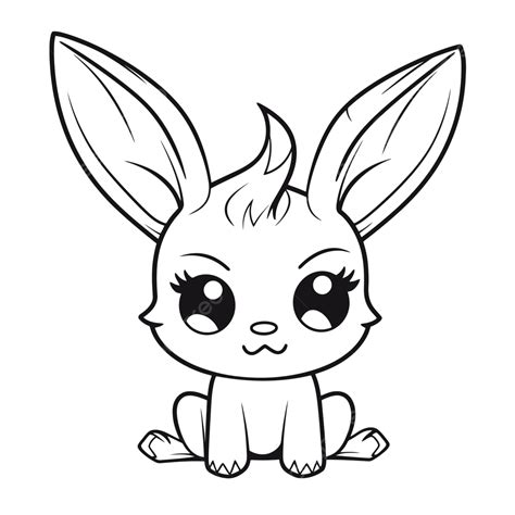 Cute Bunny Outline Drawing