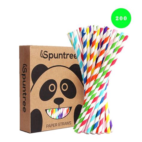 200 Pack Multi-Color Biodegradable Paper Straws - Homestraw