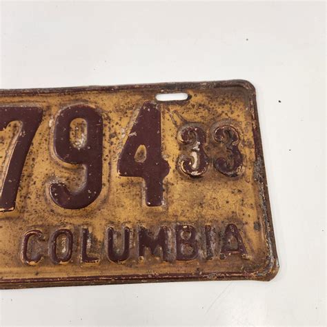 1933 British Columbia License Plate BC Expired 74-794 Tag Passenger Car Canada | eBay