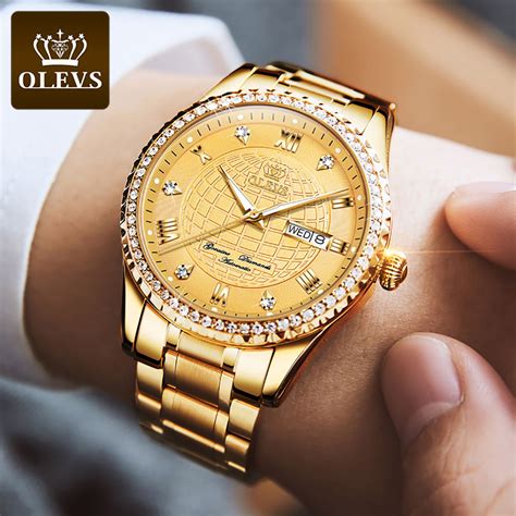 Swiss Brand OUPINKE Top Gold Watch for Men Automatic Water proof ...