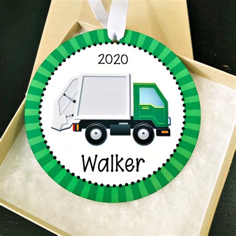 Personalized Green Garbage Truck Ornament Keepsake Custom | Etsy