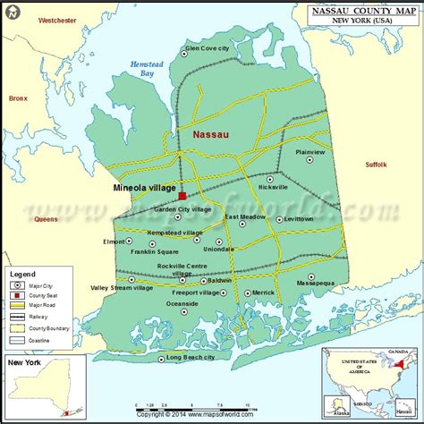 Nassau County Map, Map of Nassau County NY