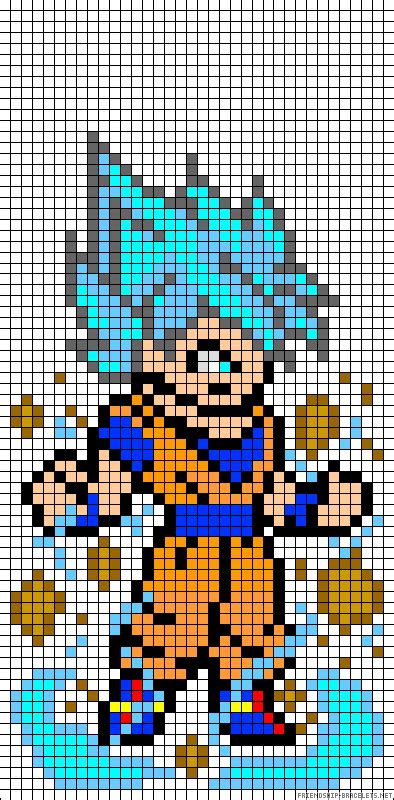 Goku - Dragon Ball Perler Bead Pattern