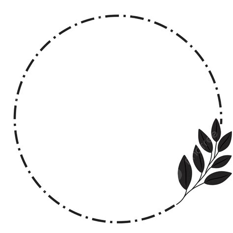 Black Circle Leaf Silhouette Frame, Circle Leaf, Black, Black Border PNG Transparent Image and ...