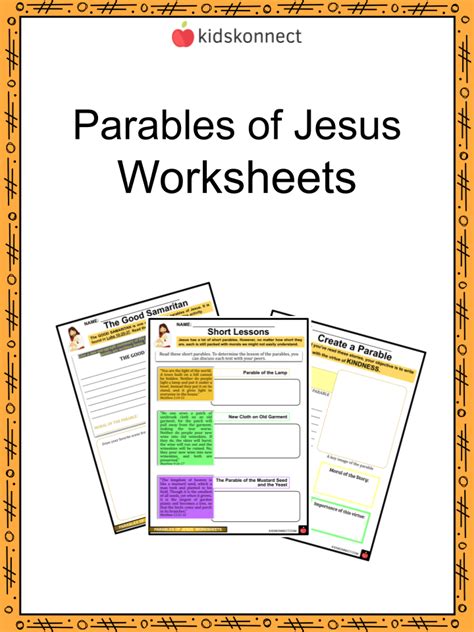 Parables Worksheet Kindergarten