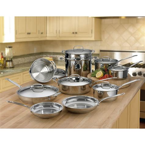 Cuisinart Chef's Classic Stainless Steel 17 Piece Cookware Set ...