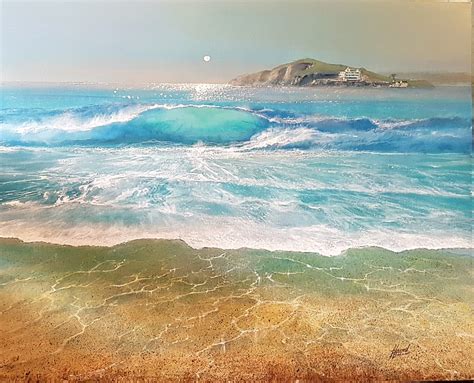 Howard Birchmore 'Burgh Island from Batham Beach' Painting - No Naked Walls