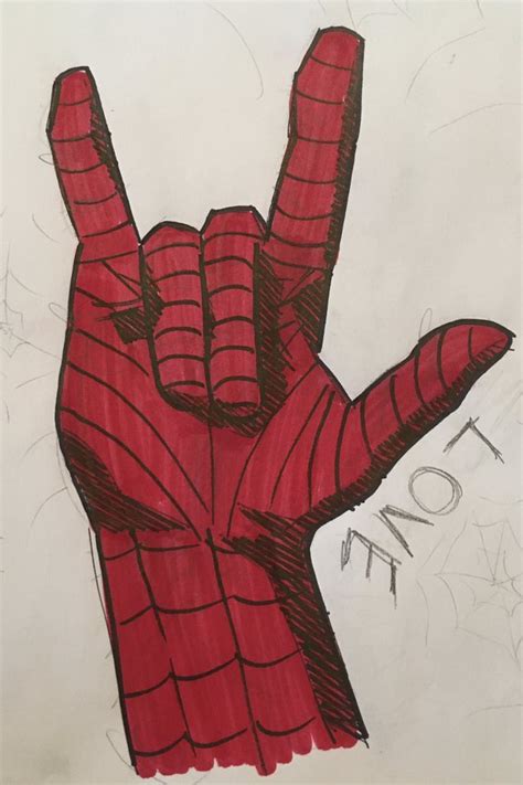 Spiderman Hand Drawing