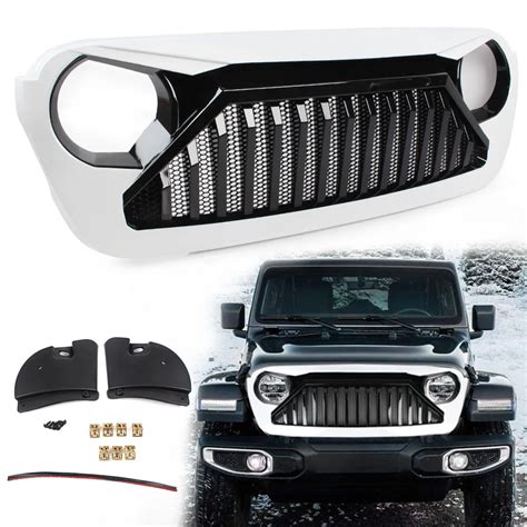 Wrangler JL 2018 2019 Front Bumper Grill Upper Grille With Mesh Inserts ...