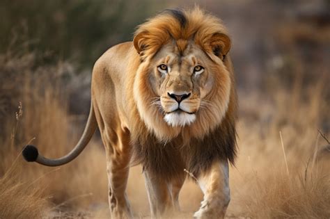 Vue du lion sauvage dans la nature | Image générée à base d’IA