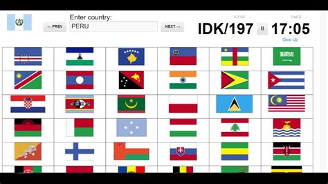 Flags of the world | Sporcle | 197 countries. How many can I get? - YouTube