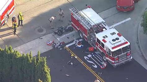 Orange: Motorcyclist dies after crash with fire truck - ABC7 Los Angeles