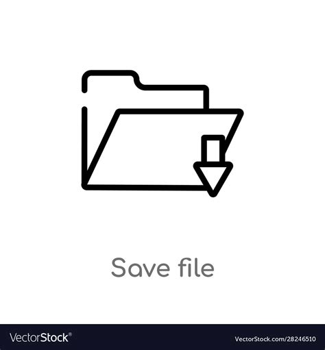 Outline save file icon isolated black simple line Vector Image