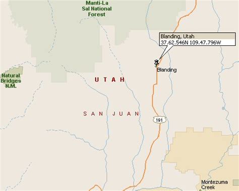 Blanding, Utah Map 1