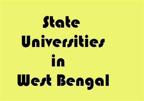 State Universities in West Bengal - University NIC