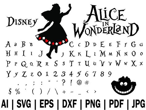 Disney alice in wonderland font instant download | Etsy