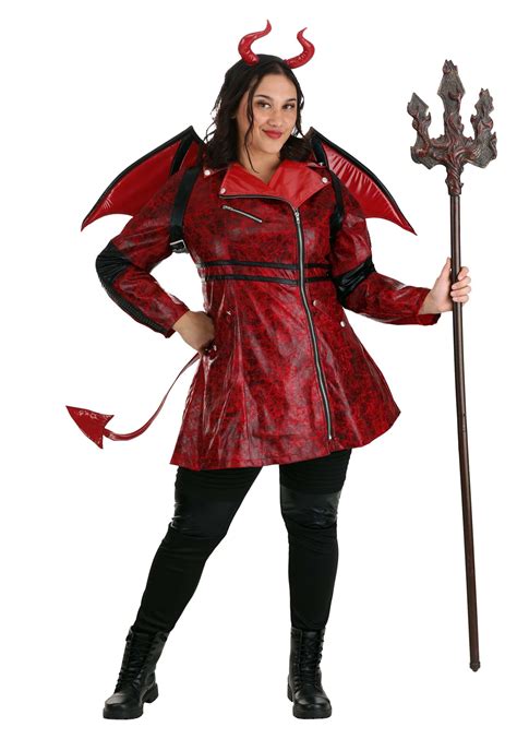 Plus Size Women's Leather Devil Costume