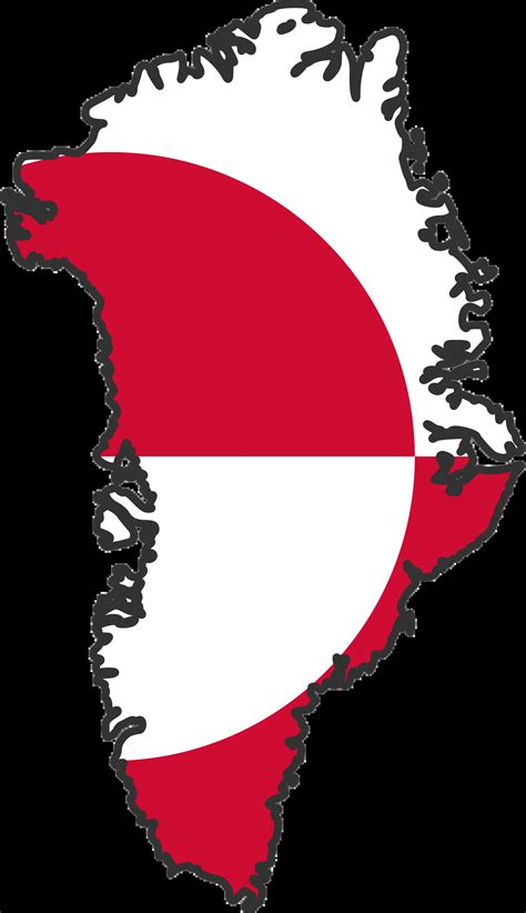 Greenland Flag Map • Mapsof.net