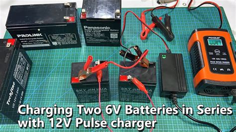 How to charge two 6V Lead-acid batteries with 12V pulse charger (Two battery charge in series ...