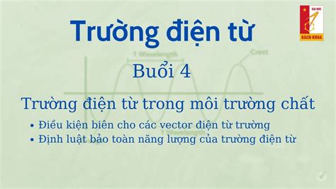 Trường điện từ | Buổi 4: Chương I: Trường điện từ trong môi trường chất ...