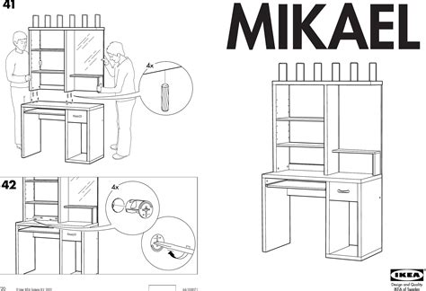 Ikea Mikael Computer Workstation 41X20 Assembly Instruction 2