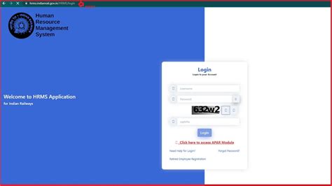 HRMS Railway Employee Login Online Registration Process