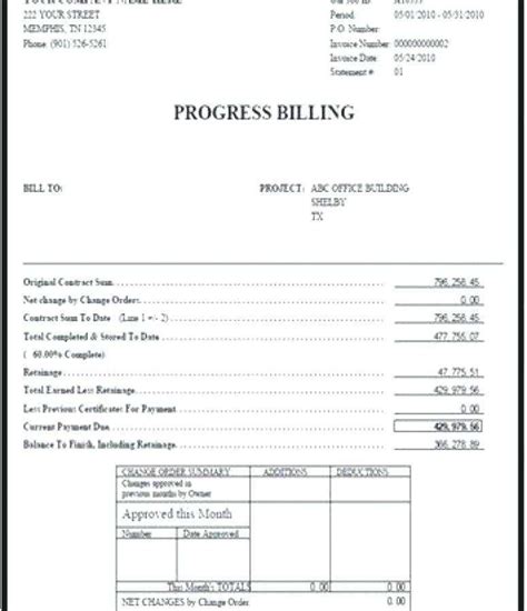 Contractor Progress Payment Template