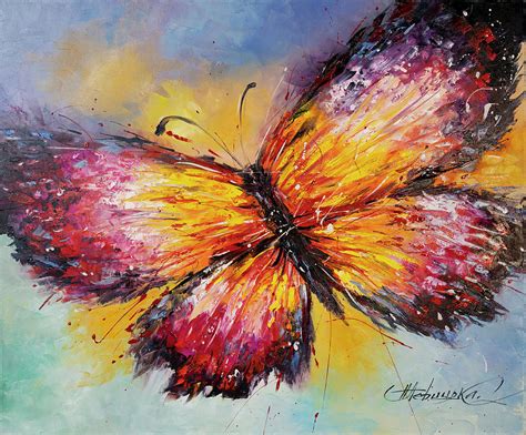 Colorful Butterfly Oil Painting, Summer Wall Art, Gift for Her, Beautiful Home Decor Painting by ...