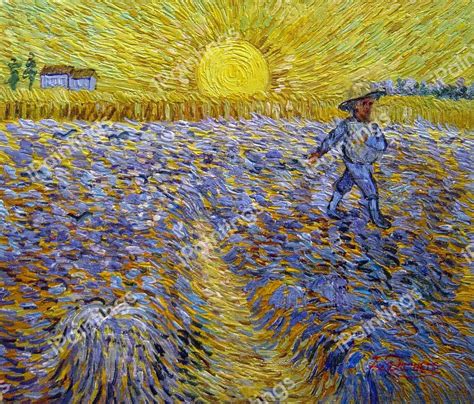 Sower With Setting Sun Painting by Vincent Van Gogh Reproduction ...