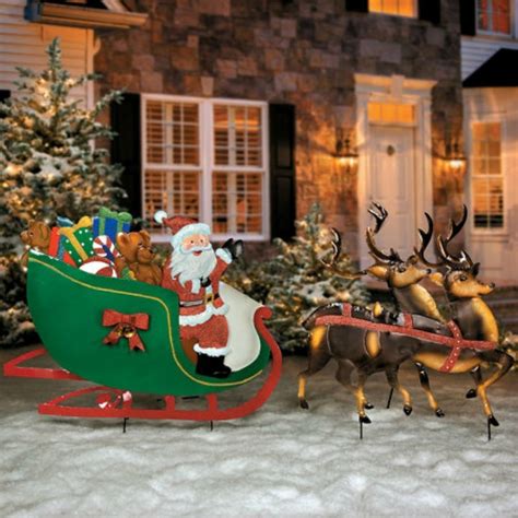 Christmas Yard Decorations Santa And Reindeer at Irma Wimbush blog