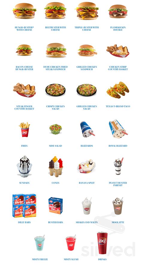 Dairy Queen menu in Leander, Texas, USA