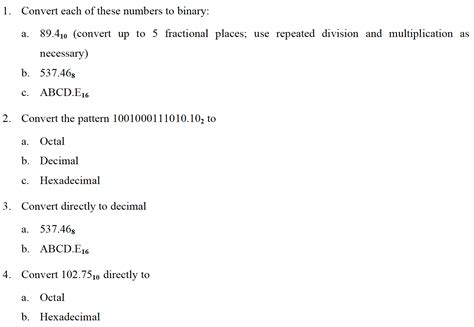 Solved Convert each of these numbers to binary: 89.4_10 | Chegg.com