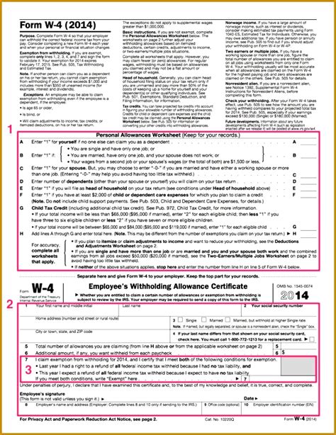 5 Deductions and Adjustments Worksheet for Federal form W 4 | FabTemplatez