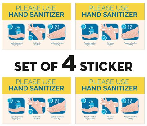 Safety Stickers Hand sanitiser Sticker coronavirus covid 19 Sticker Social distancing Sticker ...