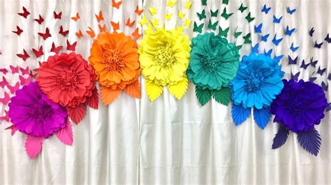 Easy Paper Flowers Birthday Decoration At Home You