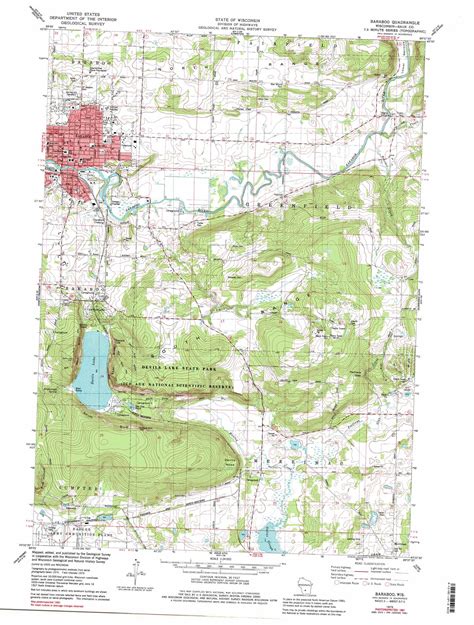 Baraboo topographic map, WI - USGS Topo Quad 43089d6