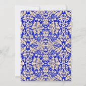 Save The Date Birthday - Gold Royal Blue Damask Invitation | Zazzle