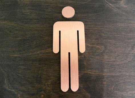 H: 512cm Brass Aluminum Men Woman Neutral Restrooms Figures Restroom Door Figures Door Sign Male ...