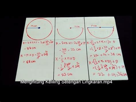 Menghitung Keliling Setengah Lingkaran - YouTube