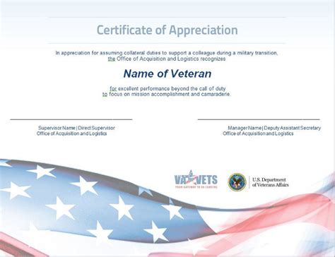 Free Printable Certificates Of Appreciation For Veterans - FREE PRINTABLE TEMPLATES