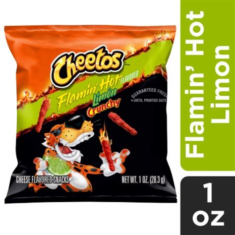 Cheetos Crunchy Cheese Flavored Snacks Flamin' Hot Limon Flavored 1 Oz, 1 oz - Kroger