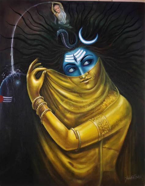 Creation and Destruction of Lord Shiva - Ardhanareshwar Painting ...