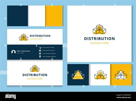 Distribution logo design with editable slogan. Branding book and ...